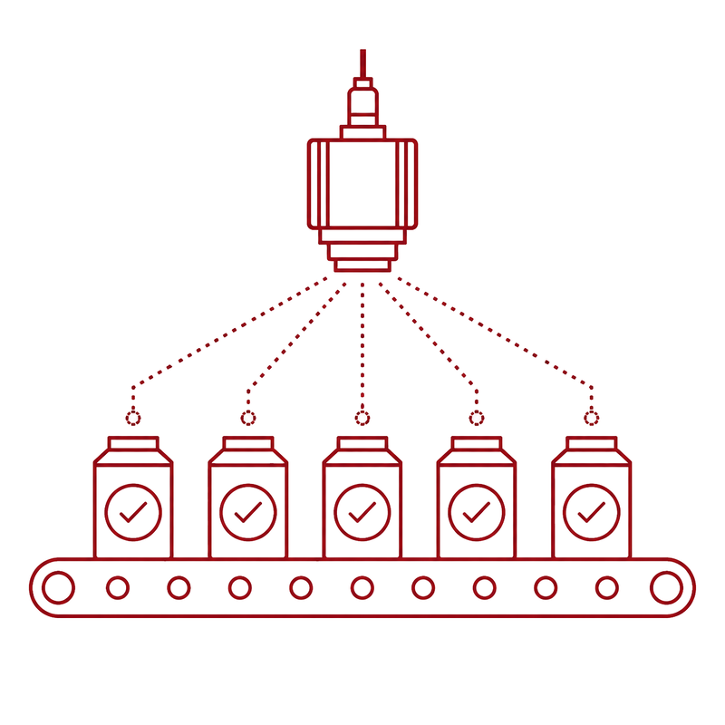 [Translate to English (USA):] Icon: Inspection of vials directly during the ongoing filling and capping process.