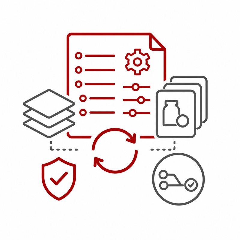 Icon representing controlled inspection programs and product configurations