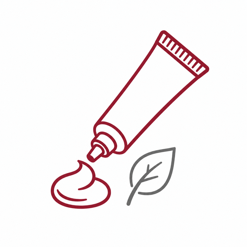 Icon representing food products packaged in tubes, including pastes, concentrates, sauces and seasoning products