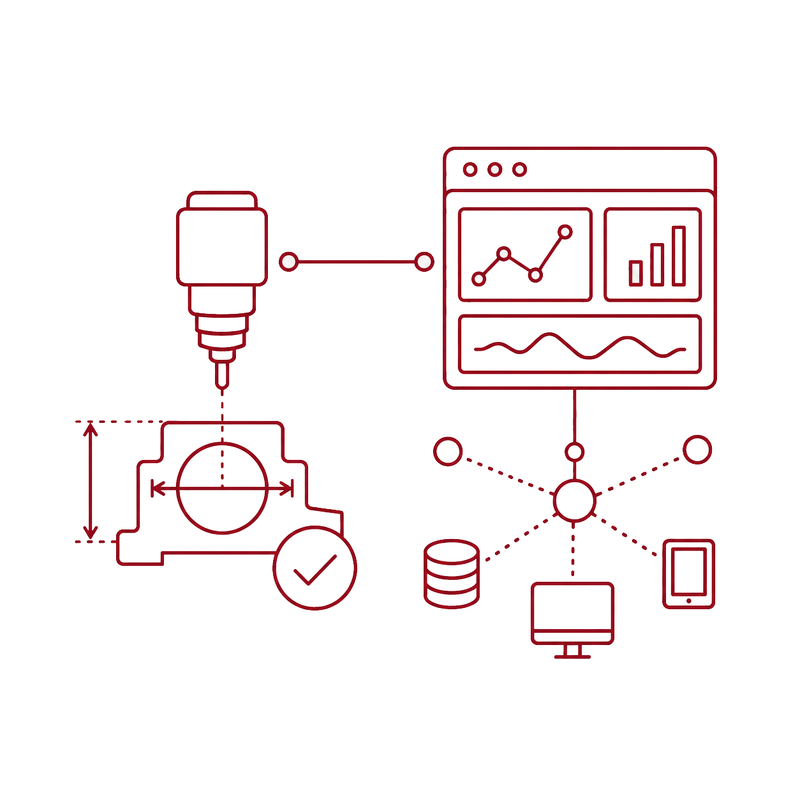 Icon for measurement system capability and data connection