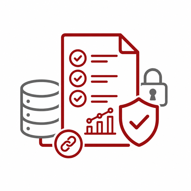 Icon representing data integrity and traceable inspection results
