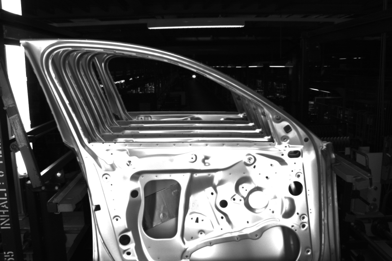 Camera system identifying the position and type of a vehicle door during assembly