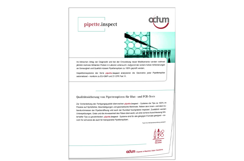 Picture of the cover page of the pipette.inspect brochure