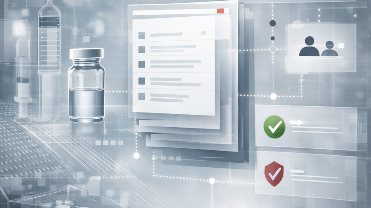 [Translate to English (USA):] abstrakte Darstellung von Pharmaprodukten und Validierung